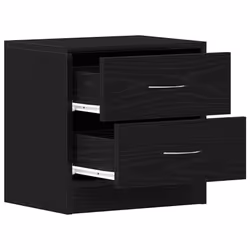 vidaXL 1/2x Bedside Cabinet Chipboard Nightstands Storage Unit Black/White - black oak, 1 pcs - Additional view 4