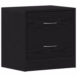 vidaXL 1/2x Bedside Cabinet Chipboard Nightstands Storage Unit Black/White - black oak, 2 pcs - Additional view 4