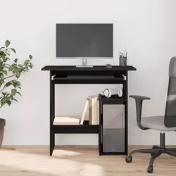 vidaXL Desk Black Oak 80x45x74 cm Engineered Wood office desk study desk