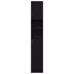 vidaXL Bathroom Cabinet Cupboard Storage Rack Washer Shelf Engineered Wood - black oak - Additional view 5