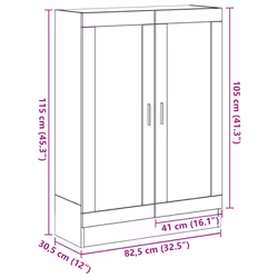 vidaXL Book Cabinet Black Oak 82.5x30.5x115 cm Engineered Wood bookcase - Additional view 3