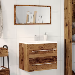 vidaXL Bathroom Sink Cabinet Old Wood 80x38.5x48 cm Engineered Wood - old wood, 60 x 38.5 x 48 cm - Additional view 2