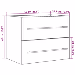 vidaXL Bathroom Sink Cabinet Old Wood 80x38.5x48 cm Engineered Wood - old wood, 60 x 38.5 x 48 cm - Additional view 3