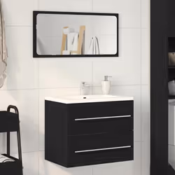 vidaXL Bathroom Sink Cabinet Old Wood 80x38.5x48 cm Engineered Wood - black oak, 60 x 38.5 x 48 cm - Additional view 2