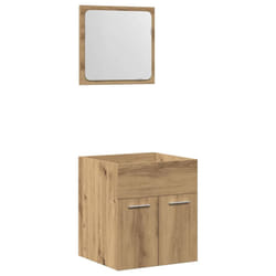 vidaXL Bathroom Furniture Set 2 Piece Storage Cabinet Cupboard Engineered Wood - artisan oak
