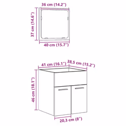 vidaXL Bathroom Furniture Set 2 Piece Storage Cabinet Cupboard Engineered Wood - artisan oak