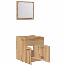 vidaXL Bathroom Furniture Set 2 Piece Storage Cabinet Cupboard Engineered Wood - artisan oak - Additional view 4