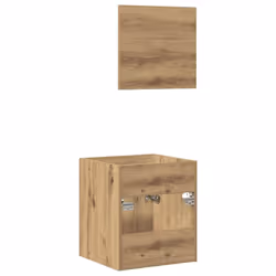 vidaXL Bathroom Furniture Set 2 Piece Storage Cabinet Cupboard Engineered Wood - artisan oak - Additional view 7