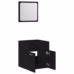 vidaXL Bathroom Furniture Set 2 Piece Storage Cabinet Cupboard Engineered Wood - black oak - Additional view 4