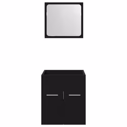 vidaXL Bathroom Furniture Set 2 Piece Storage Cabinet Cupboard Engineered Wood - black oak - Additional view 5