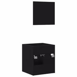 vidaXL Bathroom Furniture Set 2 Piece Storage Cabinet Cupboard Engineered Wood - black oak - Additional view 7