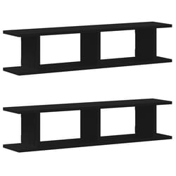 vidaXL 2x Wall Shelf Wall-Mounted Shelf Hanging Floating Shelf Engineered Wood - 90 x 18 x 20 cm