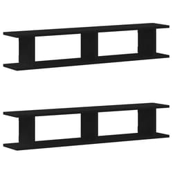 vidaXL 2x Wall Shelf Wall-Mounted Shelf Hanging Floating Shelf Engineered Wood - 105 x 18 x 20 cm