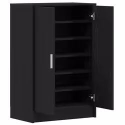 vidaXL Shoe Cabinet Black Oak 60x35x92 cm Engineered Wood shoe storage - Additional view 4