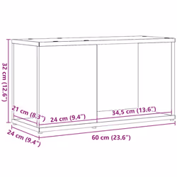 vidaXL TV Cabinet Black Oak 60x24x32 cm Engineered Wood TV stand TV sideboard