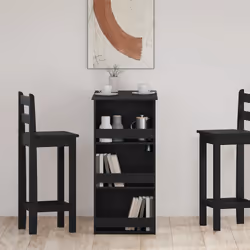 vidaXL Bar Table with Storage Rack Black Oak 102x50x103.5 cm bar top table - Additional view 2