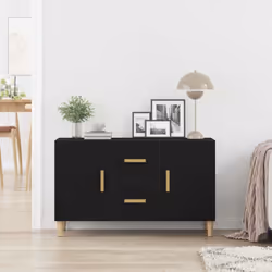 vidaXL Sideboard Black Oak 100x36x60 cm Engineered Wood storage cabinet - Additional view 2