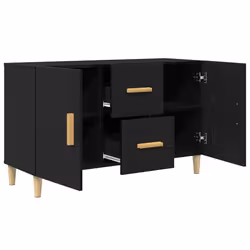vidaXL Sideboard Black Oak 100x36x60 cm Engineered Wood storage cabinet - Additional view 4