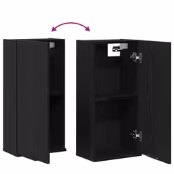 vidaXL Wall-mounted Cabinet Black Oak 32x20x67 cm Engineered Wood - Additional view 8