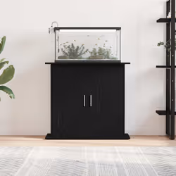vidaXL Aquarium Stand Black Oak 81x36x73 cm Engineered Wood fish tank cabinet - 81 x 36 x 73 cm
