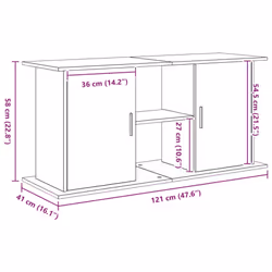 vidaXL Aquarium Stand Black Oak 81x36x73 cm Engineered Wood fish tank cabinet - 121 x 41 x 58 cm - Additional view 10