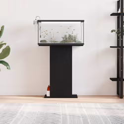 vidaXL Aquarium Stand Black Oak 60.5x36x72.5 cm Engineered Wood - Additional view 2