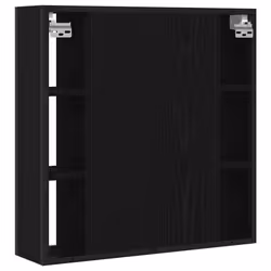 vidaXL Bathroom Mirror Cabinet Black Oak 60x16x60 cm Engineered Wood - black oak - Additional view 5