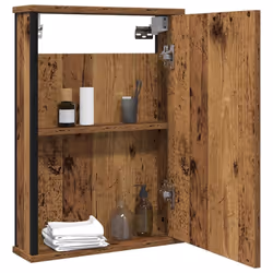 vidaXL Bathroom Mirror Cabinet Black Oak 42x12x60 cm Engineered Wood - old wood