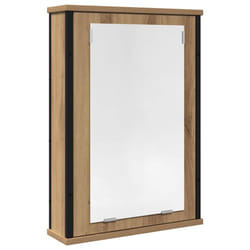 vidaXL Bathroom Mirror Cabinet Black Oak 42x12x60 cm Engineered Wood - artisan oak