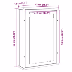 vidaXL Bathroom Mirror Cabinet Black Oak 42x12x60 cm Engineered Wood - artisan oak - Additional view 10