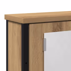 vidaXL Bathroom Mirror Cabinet Black Oak 42x12x60 cm Engineered Wood - artisan oak - Additional view 7