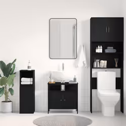 vidaXL Bathroom Sink Cabinet Artisan Oak 60x30x60 cm Engineered Wood - black oak - Additional view 2