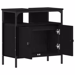 vidaXL Bathroom Sink Cabinet Artisan Oak 60x30x60 cm Engineered Wood - black oak - Additional view 4