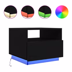 vidaXL Coffee Table with LED Lights Hallway Accent End Table Side Sofa Table - 50 x 49 x 40 cm