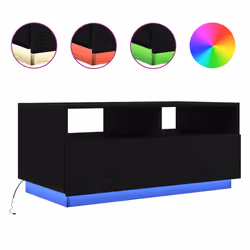 vidaXL Coffee Table with LED Lights Hallway Accent End Table Side Sofa Table - 90 cm