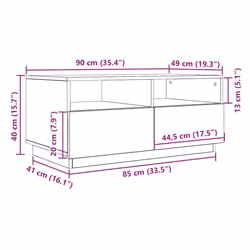 vidaXL Coffee Table with LED Lights Hallway Accent End Table Side Sofa Table - 90 cm
