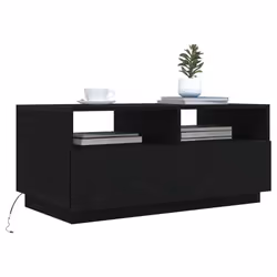 vidaXL Coffee Table with LED Lights Hallway Accent End Table Side Sofa Table - 90 cm - Additional view 4