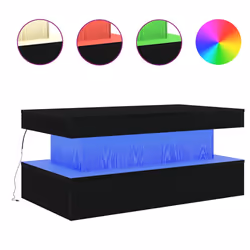 vidaXL Coffee Table with LED Lights Black Oak 90x50x40 cm side table - 90 cm - Additional view 2