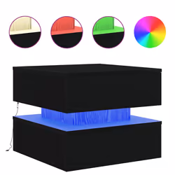 vidaXL Coffee Table with LED Lights Black Oak 90x50x40 cm side table - 50 cm - Additional view 2