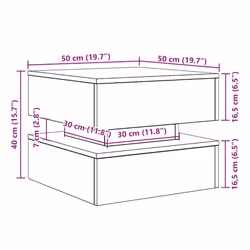 vidaXL Coffee Table with LED Lights Black Oak 90x50x40 cm side table - 50 cm - Additional view 3
