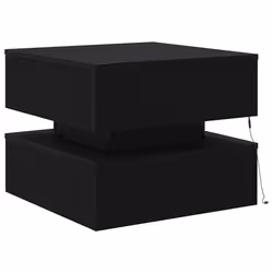 vidaXL Coffee Table with LED Lights Black Oak 90x50x40 cm side table - 50 cm - Additional view 7