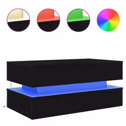 vidaXL Coffee Table with LED Lights Black Oak 90x50x40 cm side table - 90 cm - Additional view 2