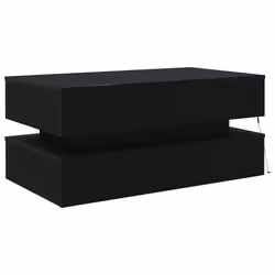 vidaXL Coffee Table with LED Lights Black Oak 90x50x40 cm side table - 90 cm - Additional view 7