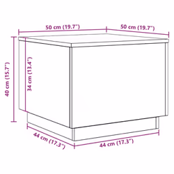 vidaXL Coffee Table with LED Lights Hallway End Table Side Tea Sofa Table - 50 cm