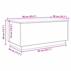 vidaXL Coffee Table with LED Lights Hallway End Table Side Tea Sofa Table - 90 cm