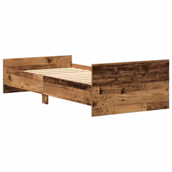 vidaXL Bed Frame with Headboard and Footboard Mattress Foundation Bed Base - old wood, 75 x 190 cm - Additional view 6