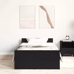 vidaXL Bed Frame with Headboard and Footboard Mattress Foundation Bed Base - black oak, 75 x 190 cm - Additional view 2