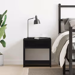 vidaXL Bedside Cabinet Bed Table Telephone Stand Nightstand Engineered Wood - black oak, 1 pcs