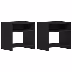 vidaXL Bedside Cabinet Bed Table Telephone Stand Nightstand Engineered Wood - black oak, 2 pcs