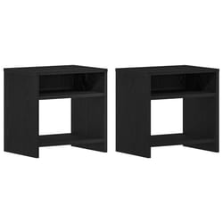 vidaXL Bedside Cabinet Bed Table Telephone Stand Nightstand Engineered Wood - black oak, 2 pcs